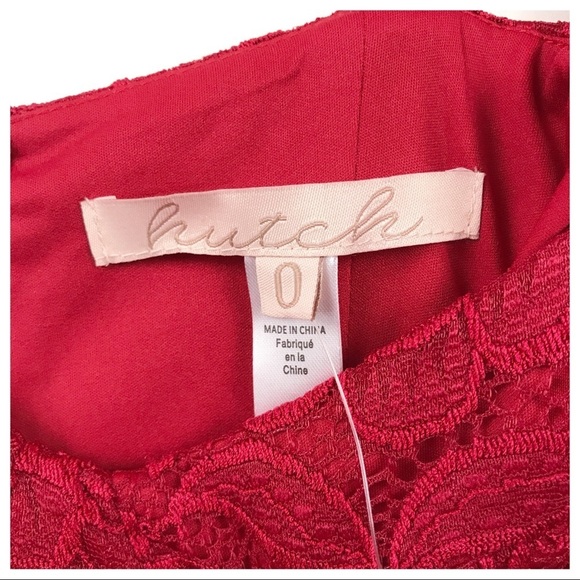 NWT‎ Anthropologie Hutch Seamed Lace Midi Dress in Red Size 0 - Picture 9 of 11